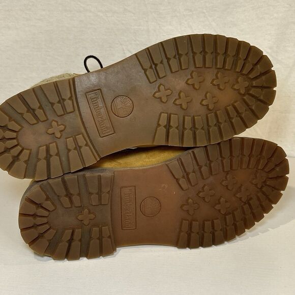 Timberland Shoes Open Weave Wheat/Brown Leather Combat Boots Womens Size 9 - Picture 5 of 7